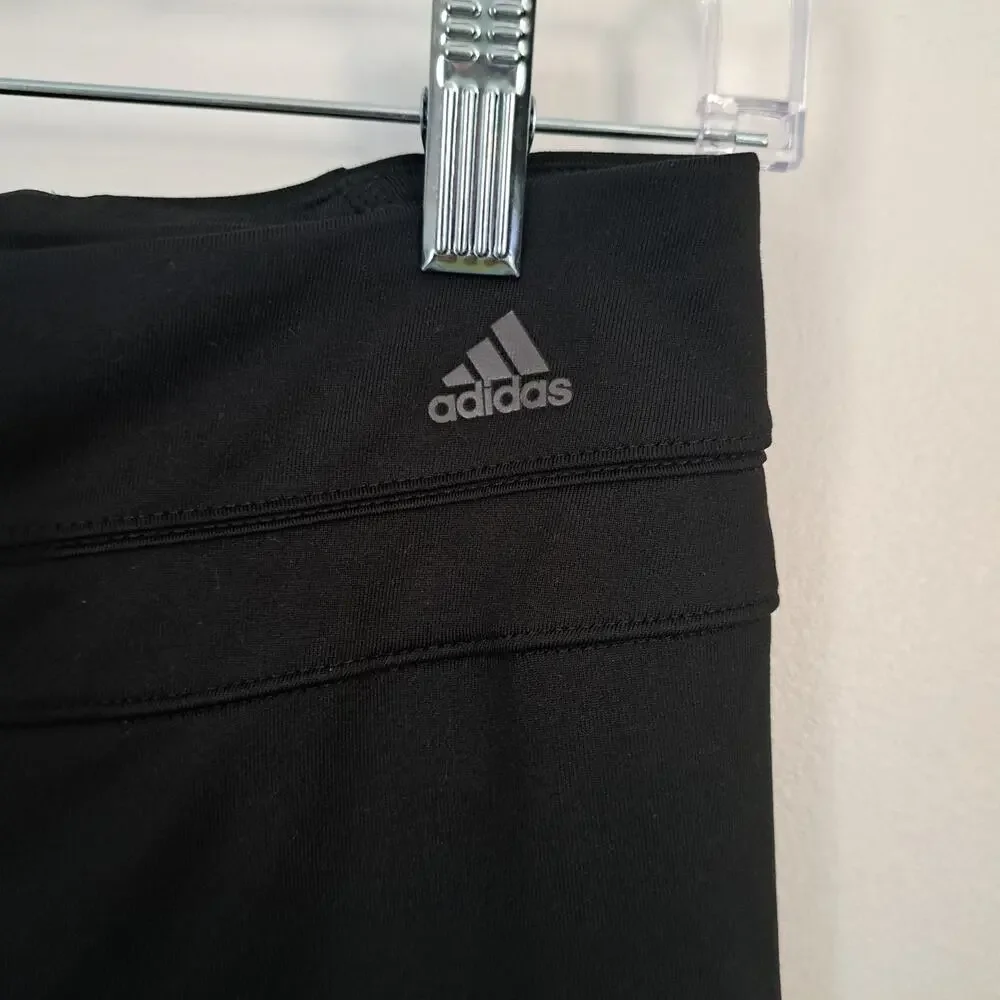Adidas Climalite Cropped Black Wide Leg Athletic Pants Women's Small - Picture 3 of 6